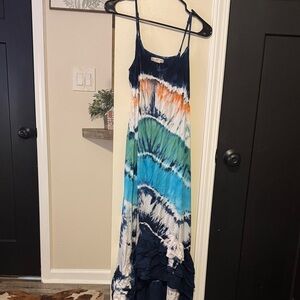 Billabong Tie-Dye Maxi Dress - Blue, Green, Orange